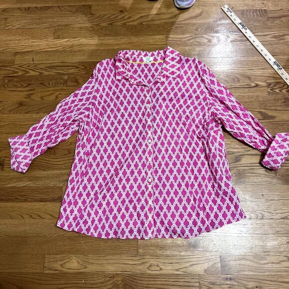 Crown‎ & Ivy Pink Button Up Blouse 3XL - Picture 1 of 4